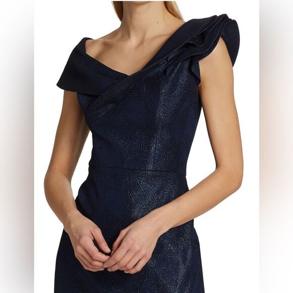 Teri Jon by Rickie Freeman Glitter-Embellished A-Line Dress size 18 - Picture 5 of 15